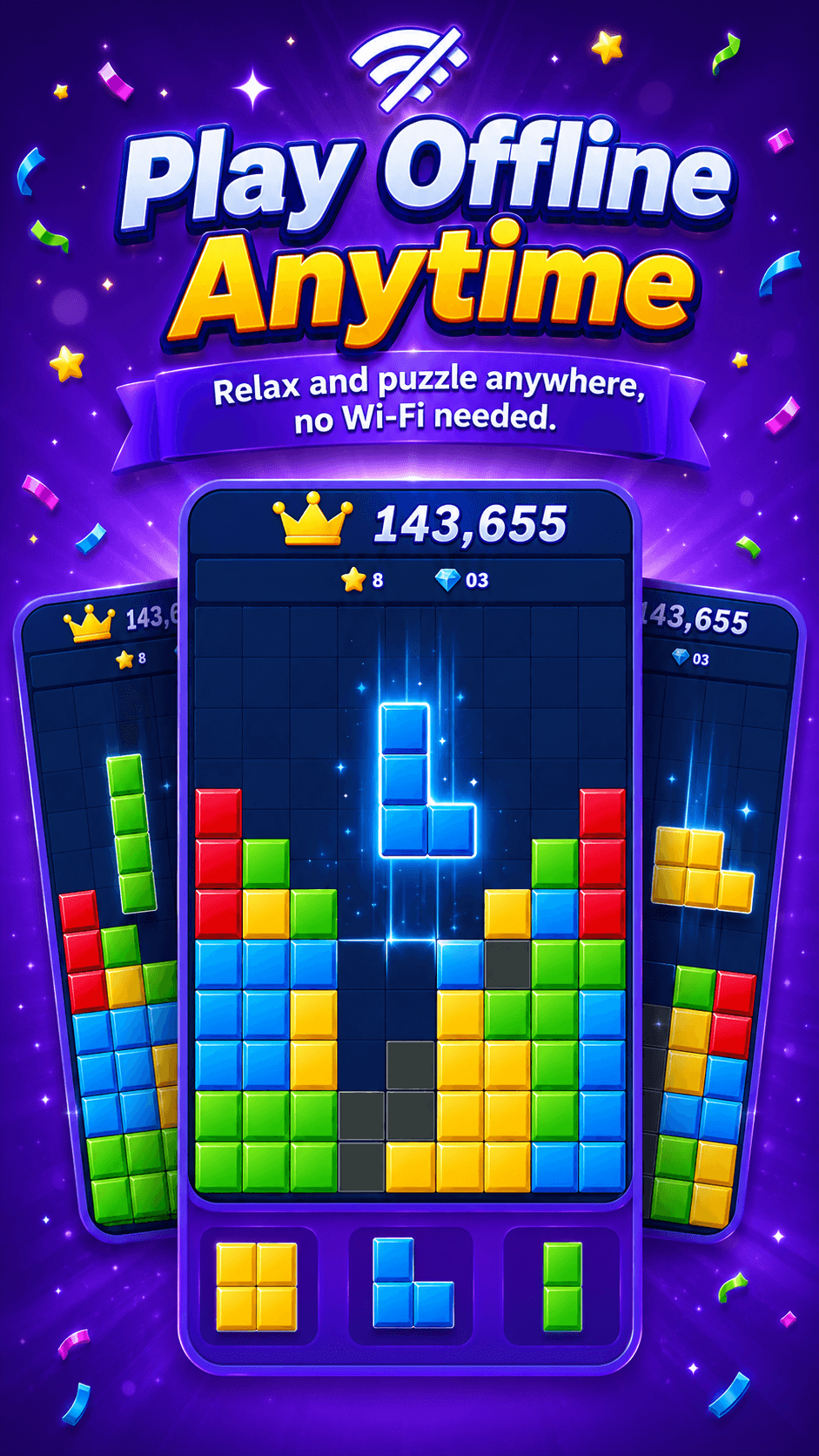 Block Puzzle Offline Jewel offline mode gameplay screenshot
